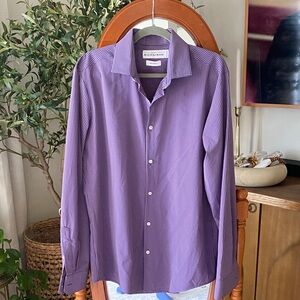 Mizzen+Main Leeward Purple Checkered Large Trim Dress Shirt